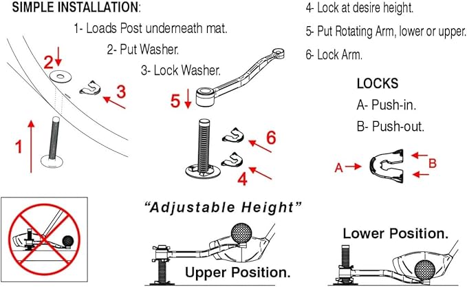 Golf Tee for Mat, Rotating Golf Tee, Adjustable Height with Flexible Arm for Driving Range, Backyard, Garage. Indoor-Outdoor. Made in USA