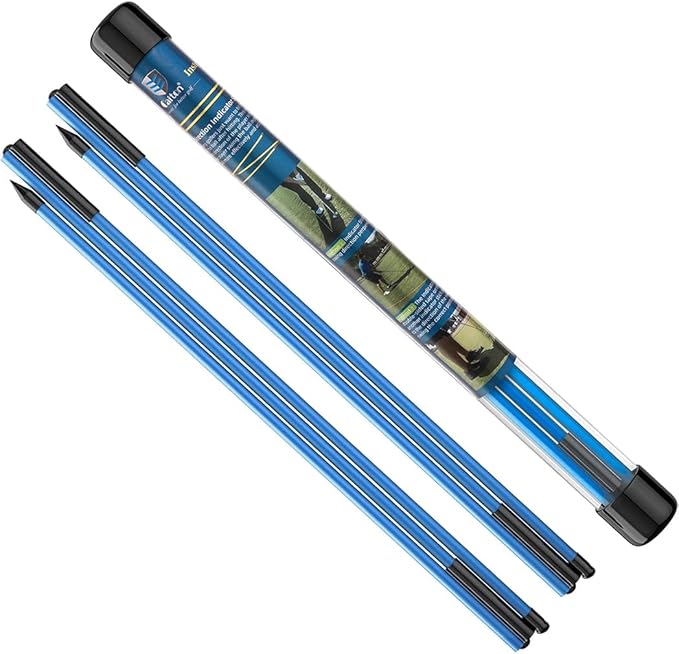 CAITON Golf Alignment Sticks 2 Sets - 48inch Alignment Practice Rods, Foldable for Easy Portability, Golf Training Aids to Improve Golf Swing, Putting Posture, with Storage Tube