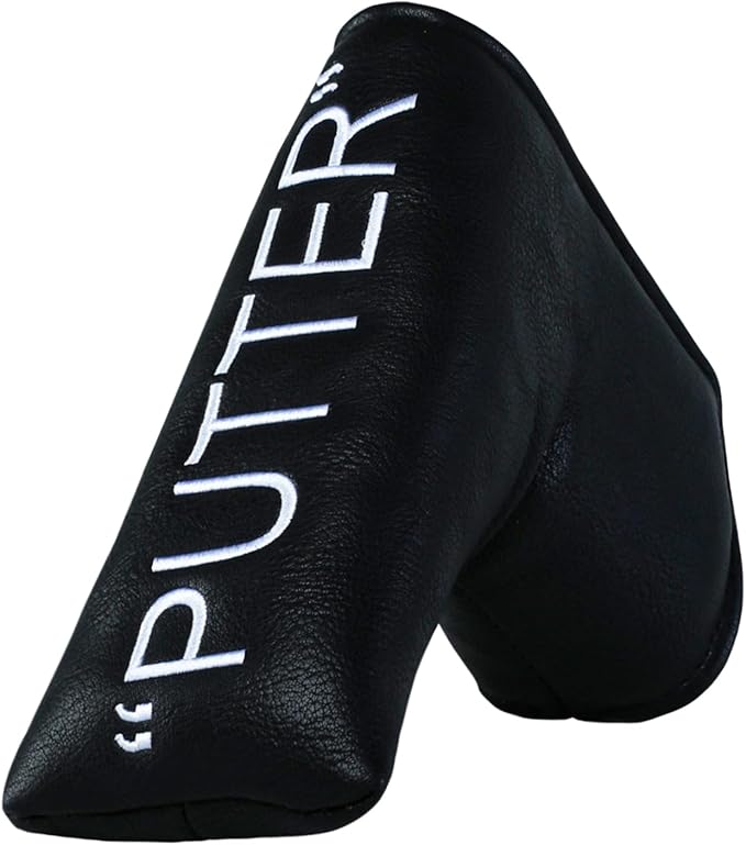 Golf Club Covers – Leather Driver Headcover, Fairway Wood, 3 Wood, Hybrid, Fits Mallet Blade Putter Head Covers Alignment Stick Cover