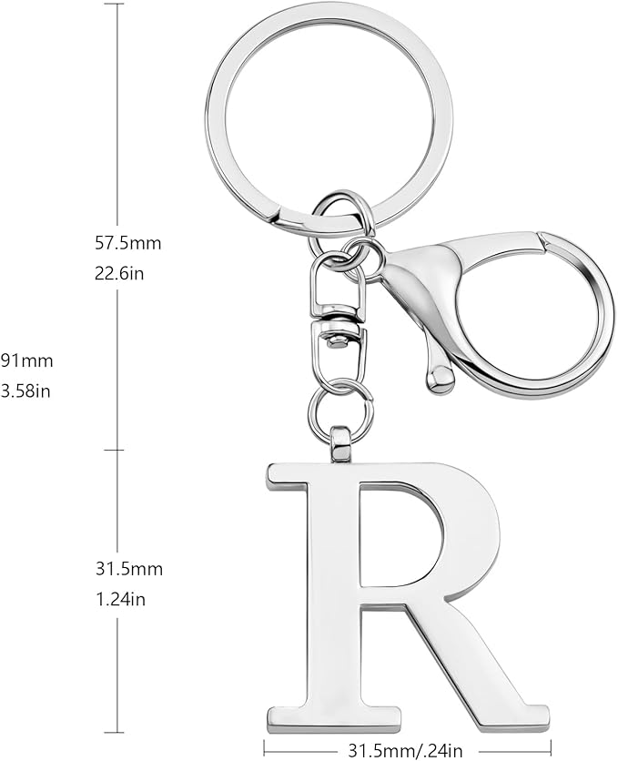 LAXPICOL Gold Letter A-Z Keychain for Women Bag Charms Purse Charms For Handbags Metal Alphabet Initial Letter Keychain