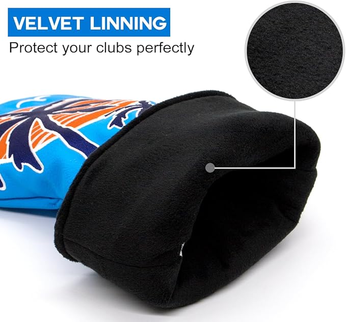 Montela Golf Club Covers Summer Coconut Tree Golf Putter Cover Driver Cover Fariway Wood Headcover Hybrid Covers Mallet Putter Headcover Blade Golf Headcover for Most Brand