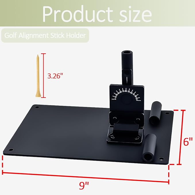 Golf Alignment Sticks and Angle Holder Set Plate Thickened metal adopts damping design Angle adjusted freely Teaching Equipment for Aiming Putting Swing Posture Correction Golf Swing Training