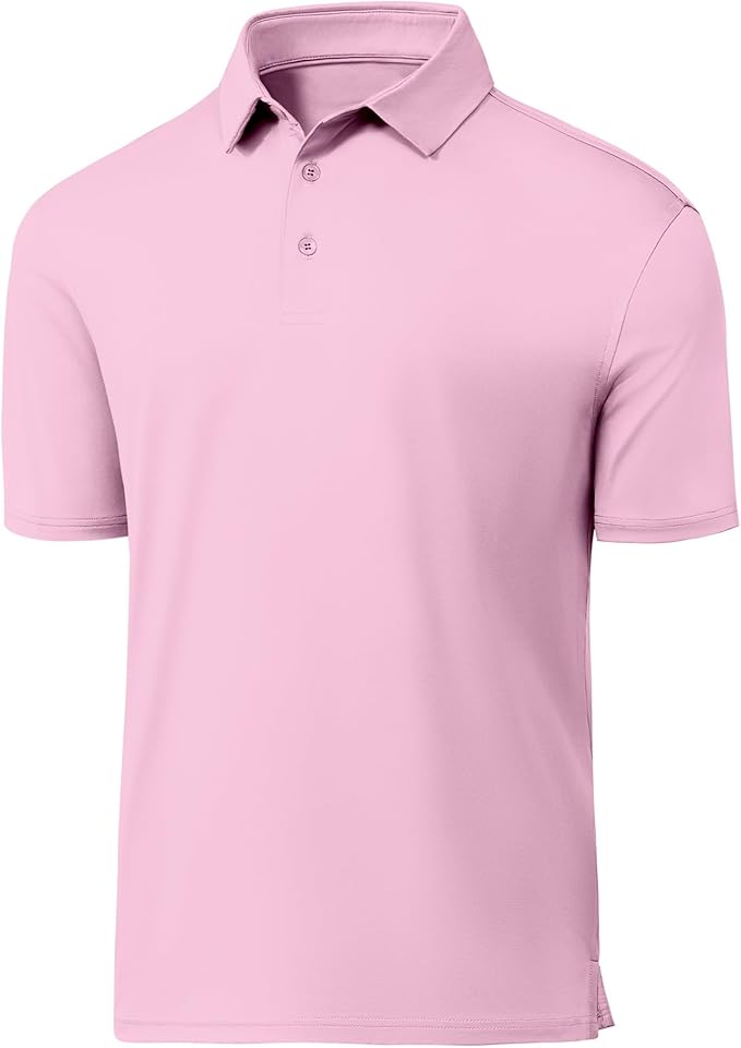 JACKETOWN Mens Polo Shirts Short Sleeve Print Dry Fit Performance Moisture Wicking Casual Collared Golf Shirts