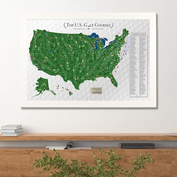 Push Pin Travel Maps Customizable Posters & Prints - Textured White - Personalized Framed Pin Map, Arrives Ready to Hang with 150 Pins - Handcrafted in USA - 27.5" x 39.5"