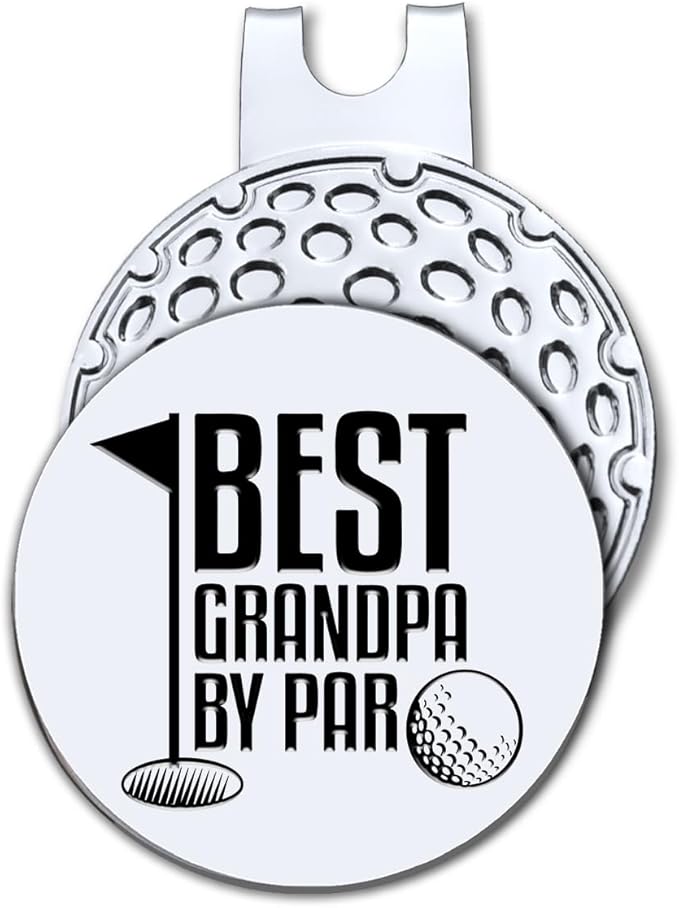 Hafhue Best Grandpa by Par Golf Ball Marker with Magnetic Hat Clip, Funny Golf Accessories and Golf Gifts for Men Grandpa, Birthday Christmas Retirement Gifts for Golf Fan Golfer Golf Lovers