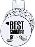 Hafhue Best Grandpa by Par Golf Ball Marker with Magnetic Hat Clip, Funny Golf Accessories and Golf Gifts for Men Grandpa, Birthday Christmas Retirement Gifts for Golf Fan Golfer Golf Lovers