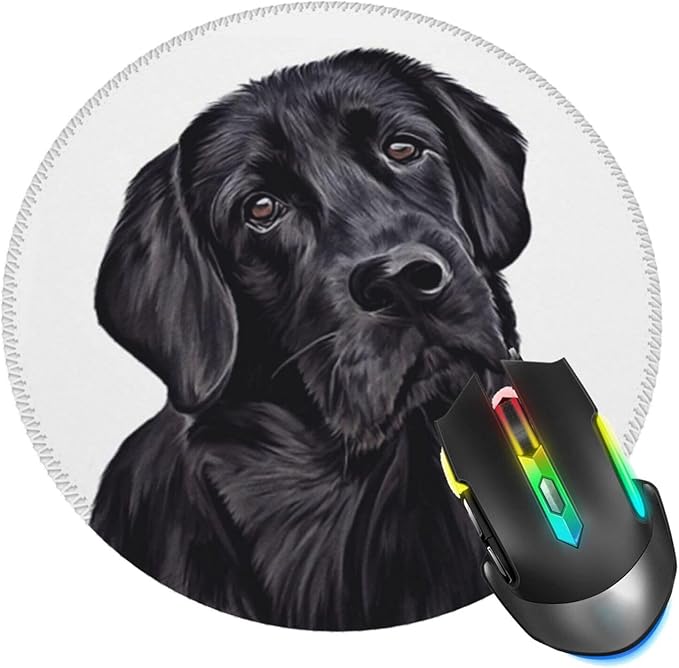 Black Lab Dog Mouse Pad, Mouse Pads for Desk, Stitched Edge Mousepad with Non-Slip Rubber Base, Gaming Mouse Mat for Computer Laptop Home Office