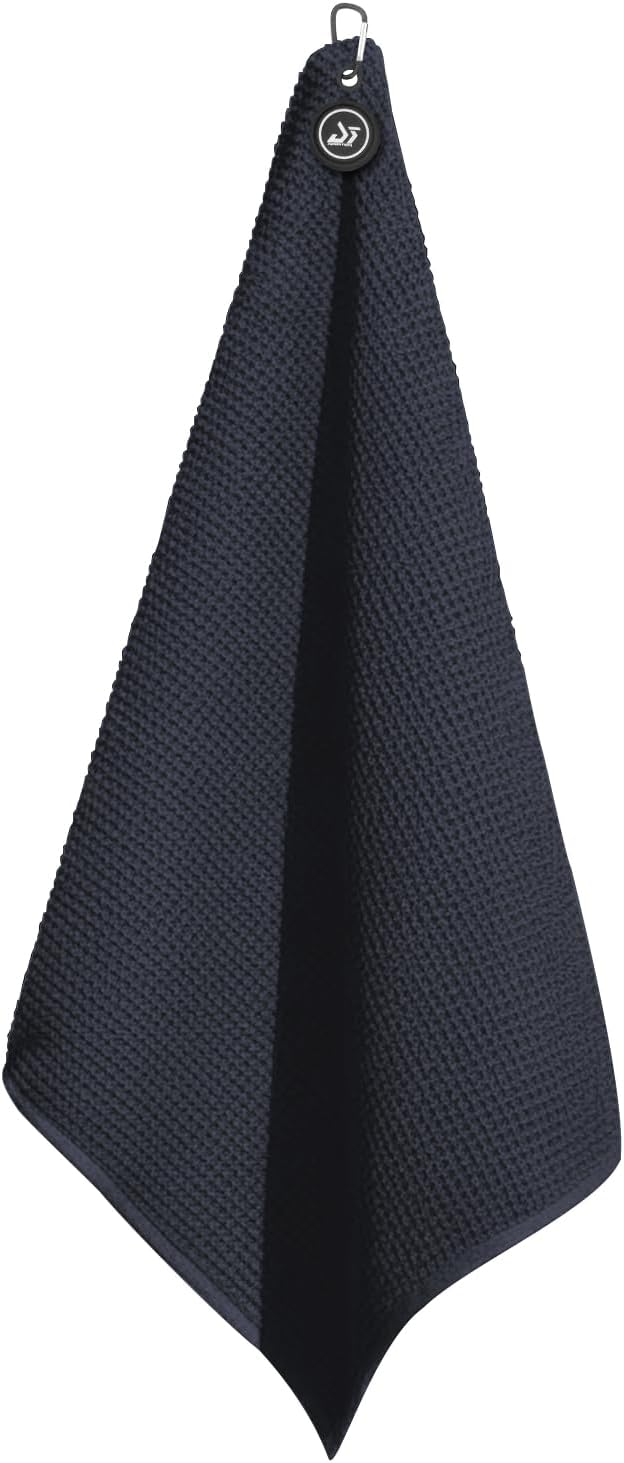 Dragon tiger Magnetic Golf Towel – 23.6"x15.7" Microfiber Waffle Weave with Magnet & Carabiner, Ultra Absorbent for Clubs, Bags & Carts, (Dark Blue)