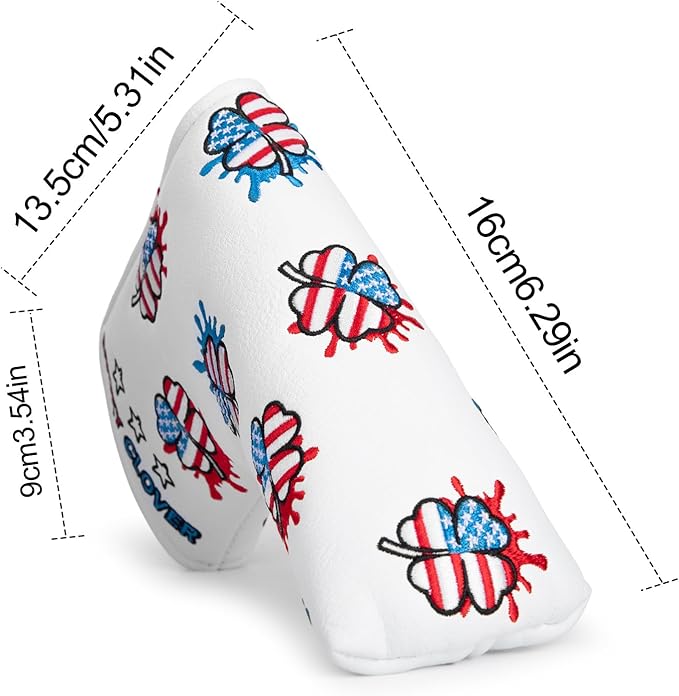 Golf Club Head Covers for Driver Cover, Fairway Wood Cover Hybrid Head Cover, USA Style Premium Leather Golf Headcovers Fits Golf DF3 Putter, Blade Putter Cover, Fits Most of Golf Club Covers