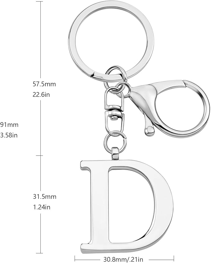 LAXPICOL Gold Letter A-Z Keychain for Women Bag Charms Purse Charms For Handbags Metal Alphabet Initial Letter Keychain