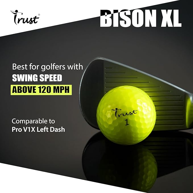 Trust Golf Ball I K8 Bison I Urethane Cover with Reactive Core I 3-Pcs I for Different Swing Speed I 12, 48, or 100 Balls I
