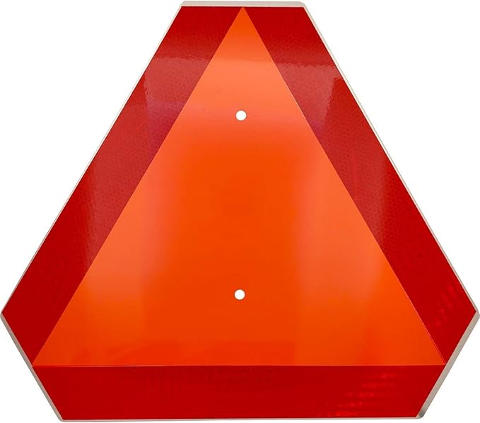 Slow Moving Vehicle Sign,Slow Moving Vehicle Triangle Sign,Aluminum 14"x16"3M Reflective for Golf Cart