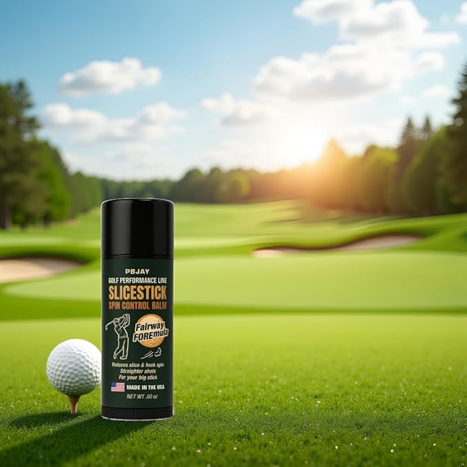 PBJay Slicestick Golf Club Balm Anti Slice and Anti Hook Formula Reduces Side Spin for Straighter Drives and Better Accuracy Clean Easy Application for Drivers Woods and Hybrids