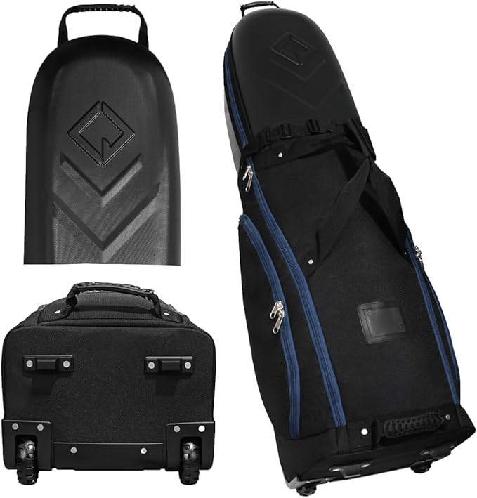 CaddyDaddy Enforcer Golf Travel Bag Crush Resistant Hard Top Protection, 1 Year Full Replacement Coverage, Durable Thick Nylon, Wheels & Lockable XL Zippers. Case for Transporting Clubs on Airlines