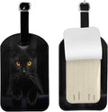 Black Cat Luggage Tag for Suitcases,Cute Kitty Animal PU Leather Baggage Tags Bag Tags Travel Id Label for Luggage Women Men -1 Piece