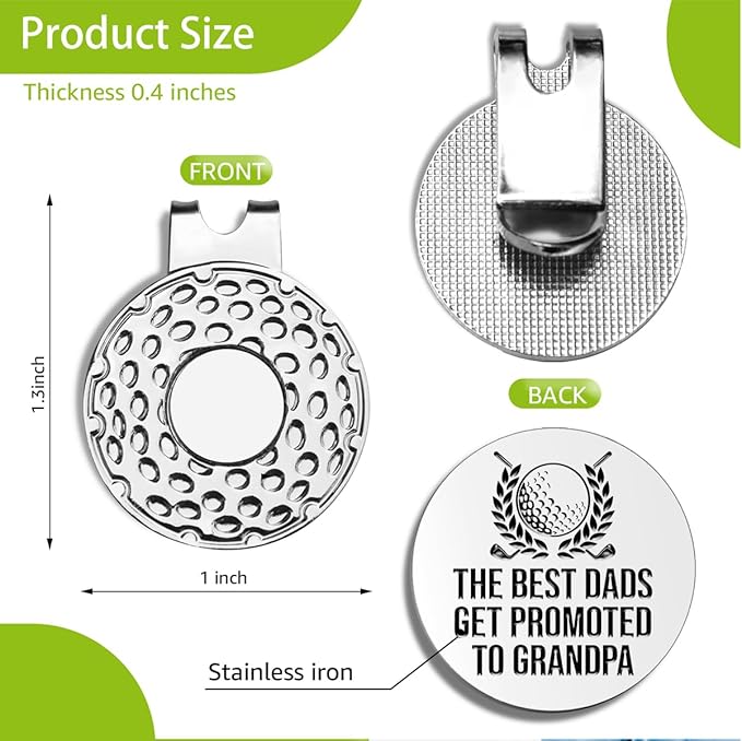 Best Dad by Par Golf Ball Markers, Men's Golf Accessories, Birthday Retirement Golf Gifts for Dad Husband Grandpa