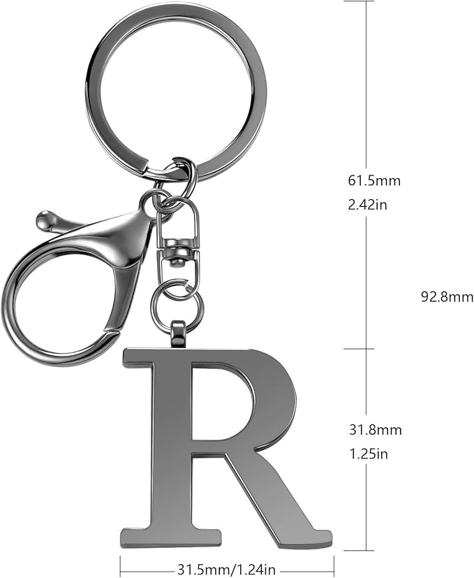 LAXPICOL Gold Letter A-Z Keychain for Women Bag Charms Purse Charms For Handbags Metal Alphabet Initial Letter Keychain