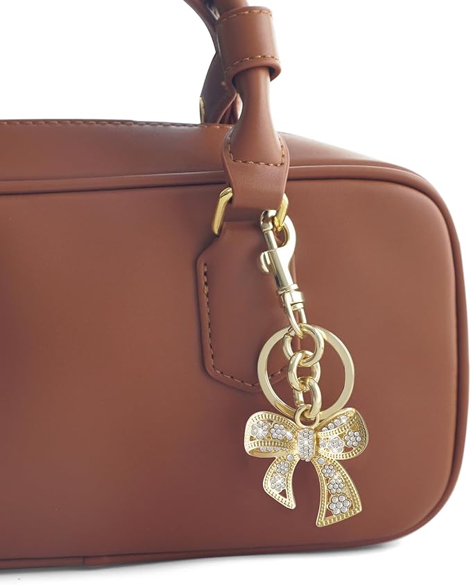 Sparkly Bow Bag Charm Rhinestone Bow Purse Charms Bows Keychain Women Bag Charm for Handbag
