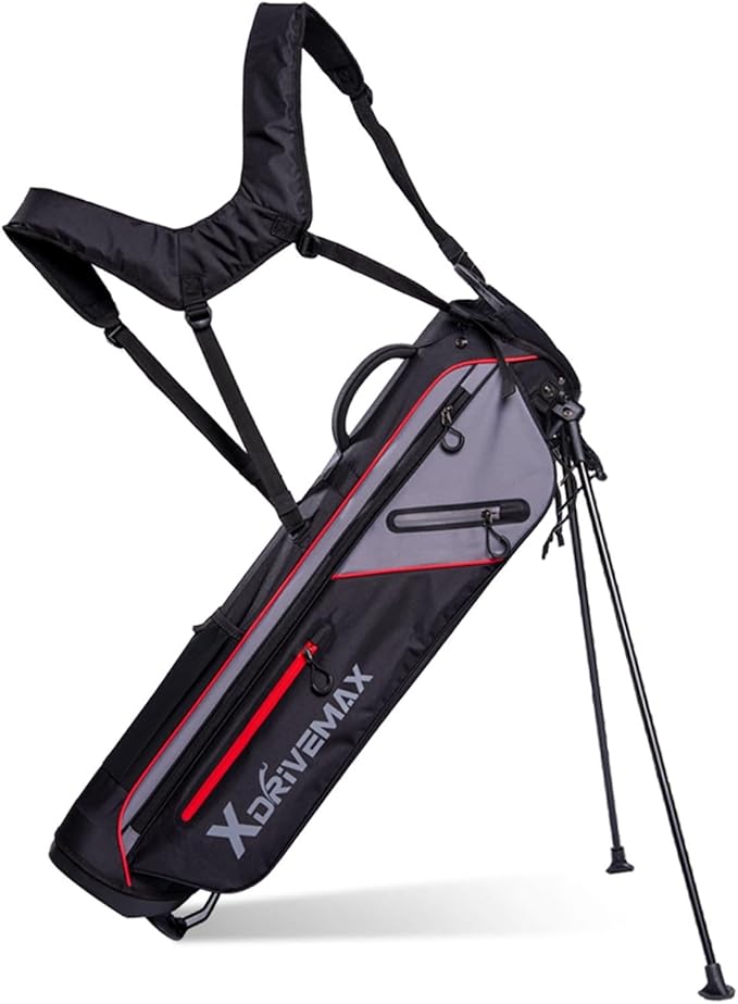 Golf Stand Bag, Lightweight Golf Bag with Stable Stand,Compact Design Featuring Easy-Carry Shoulder Straps, 4-Way Top, Essential Storage Pockets