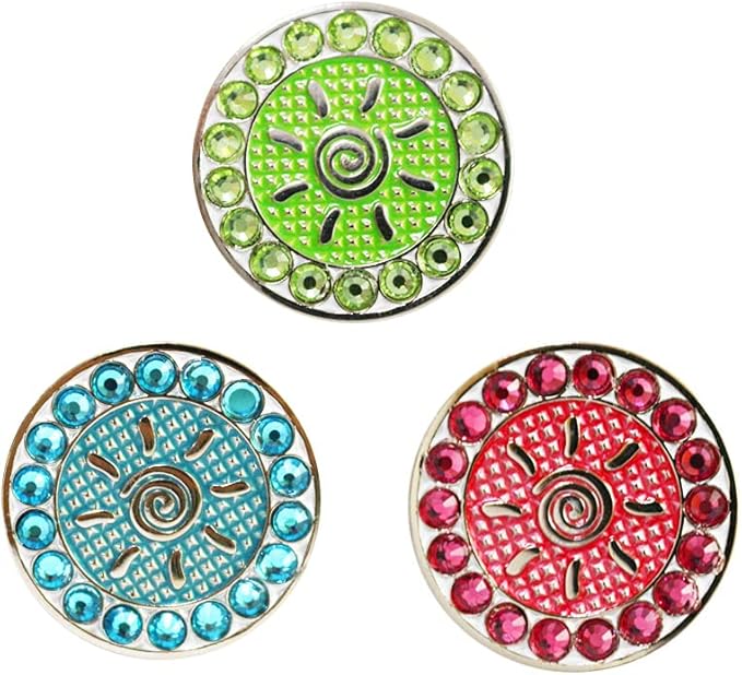 Myartte Golf Ball Markers Crystal Ball Markers Pack of 3