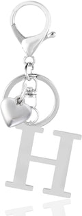 Metal Heart Alphabet Keychain for Women, Girls - Cute Initial Letter Accessories for Purse, Bag Charms and Backpack