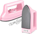 Mini Iron for Crafts Quilting, Travel Iron Household Iron Easy Iron Supplies Mini Electric Iron, Mini Heat Press Machine Sewing Sachine (Pink)