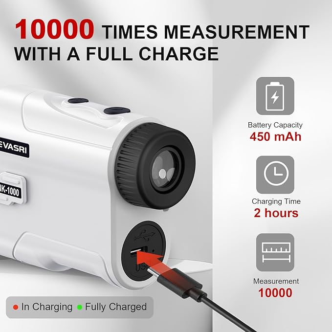 REVASRI Golf Rangefinder with Slope and Pin Lock Vibration, External Slope Switch for Golf Tournament Legal, Rangefinders with Rechargeable Battery 600/1000YDS Laser Range Finder