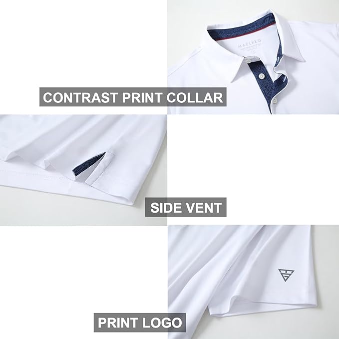 Mens Polo Shirts Short and Long Sleeve Casual Solid Stylish Dry Fit Performance Designed Collared Golf Polo Shirts for Men