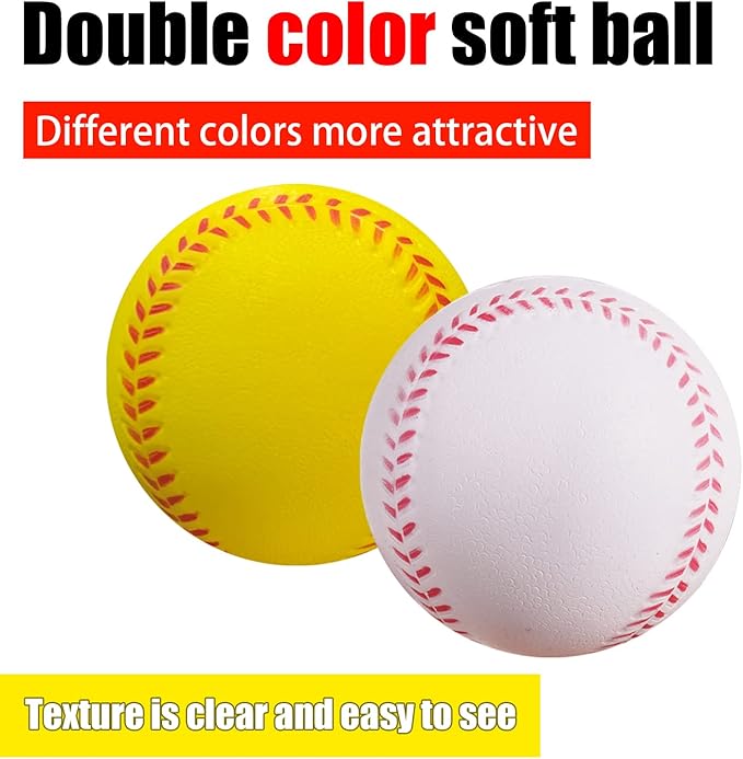Soft Baseballs, Foam Training Baseball 12 Pack for Kids Regulation Size Foam Baseballs for Soft & Safe Throwing, Catching and Batting Practice