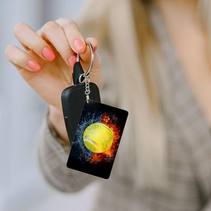 Golf Keychains Rectangular Acrylic Keychain Daily Key Ring Car Key Fob Holder 2X3 Inch