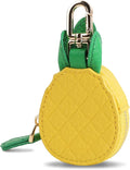 XSUIOY Orange Fruit Coin Purse Keychain Bag Charm, Mini Leather Coin Purse & Pouch Airtag Holder Keychain, Kawaii Bag Charms for Handbag, Tote, Keys, Airtag, Gifts for Girls & Women