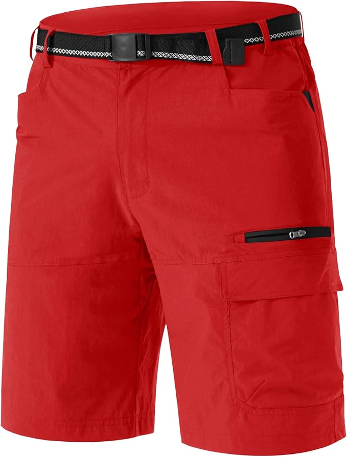 TACVASEN Men's Summer Outdoor Shorts Quick Dry Cargo Casual Work Hiking Shorts (NO Belt)