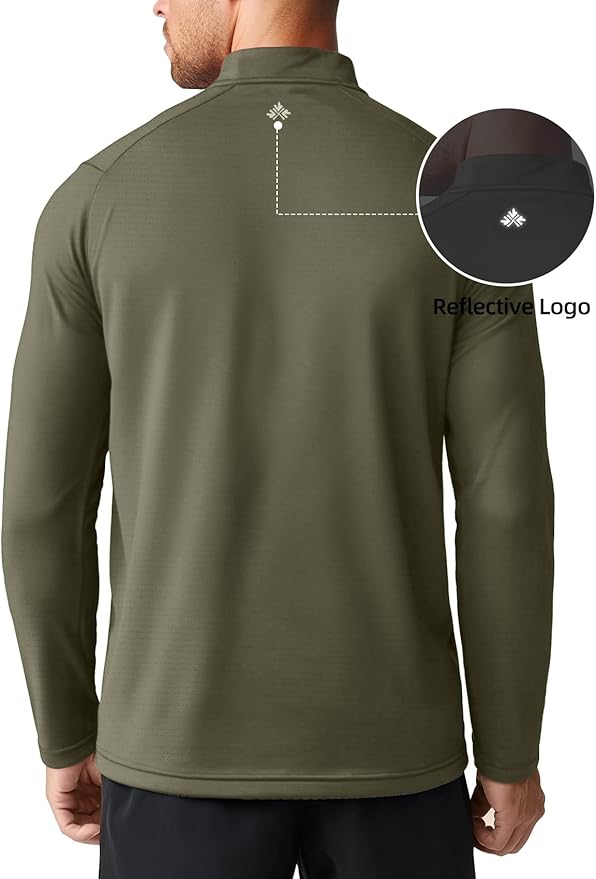 Zengjo Mens Quarter Zip Athletic Pullover Mid-Weight 1/4-Zip Running Workout Shirt Moisture Wicking