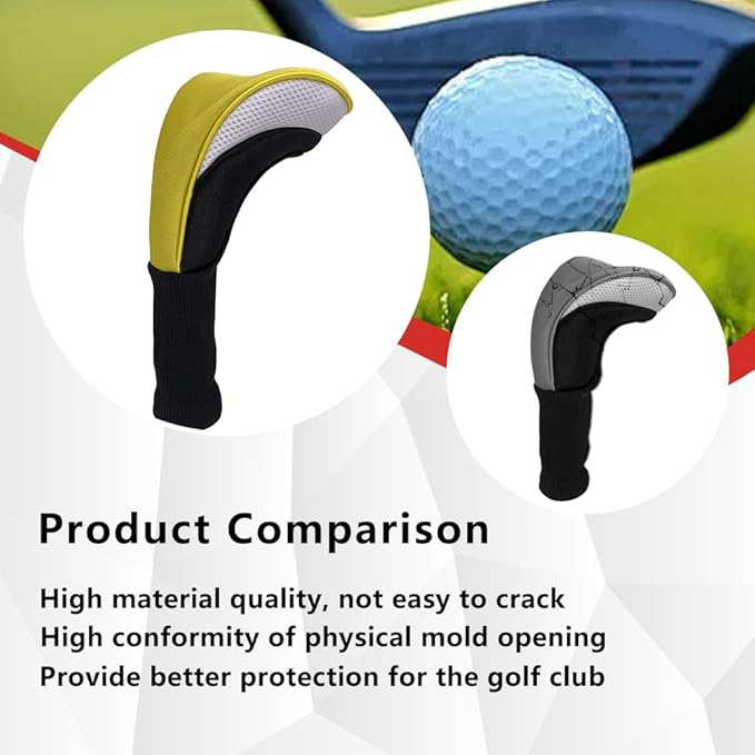 Golf Head Covers for Fairway Woods Driver Hybrids 5 Pieces Nylon Mesh Sports Fan Golf Club Headcovers-Golf Accessories for Men Women.