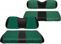 Golf Cart Front and Rear Seat Covers Waterproof and Sun Resistant Marine Grade Vinyl Leather Seat Cover Accessories for Club Car Precedent 2004+, Green(4PCS)
