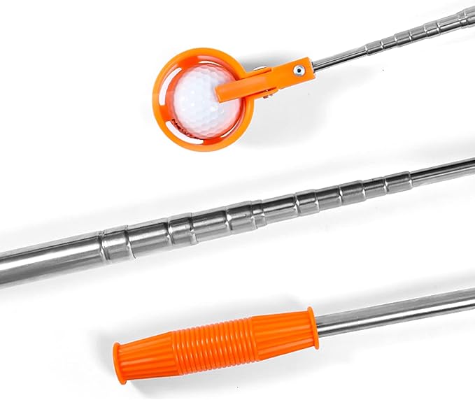 Golf Ball Retriever,Portable Stainless Telescopic Golf Ball Retriever Golf Ball Scoopers Golf Ball Picker Golf Gift