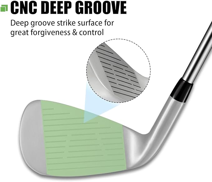 MAZEL WM-X1/2 Individual Men Golf Club Irons 1,2,3,4,5,6,7,8,9,Pitching Wedge,Approach Wedge,Sand Wedge with Graphite/Steel Shafts for Right Handed