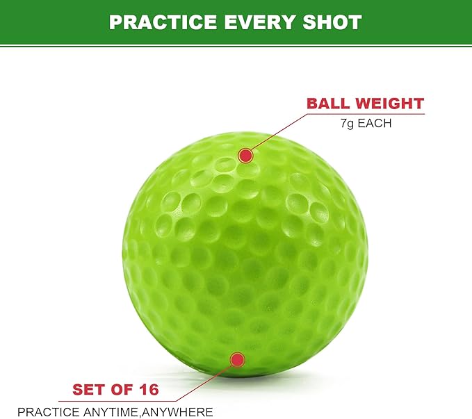 40 Pack Foam Golf Practice Balls - Realistic Feel and Limited Flight Training Balls for Indoor or Outdoor