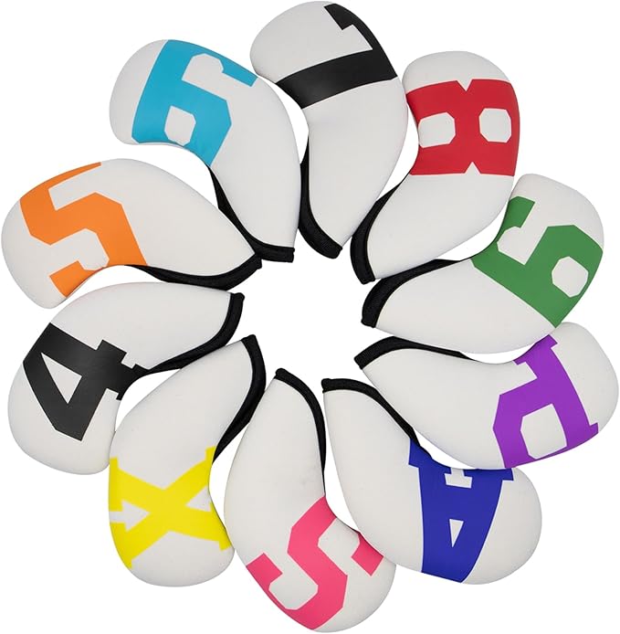 Golf Iron Covers with Colorful Number Neoprene Golf Iron Head Cover,Golf Club Head Covers for Iron Fit All Brands Golf Irons Headcovers 4/10pcs