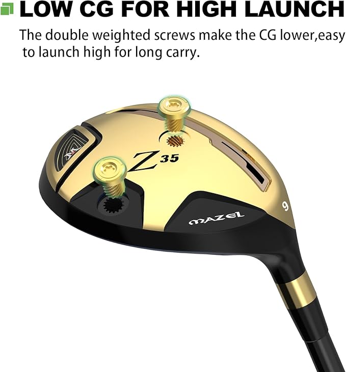 MAZEL Rescue Hybrid Golf Clubs for Men - 2,3,4,5,6,7,8,9,P Single Club for Right Handed Golfers,Regular/Stiff Flex Graphite Shafts