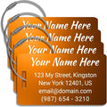 Heavy Duty Metal Luggage Tags for Suitcases, Personalized Name Tags for Luggage - Laser Engraved - Pack of 4 (Copper Sunset, 2x3.5)
