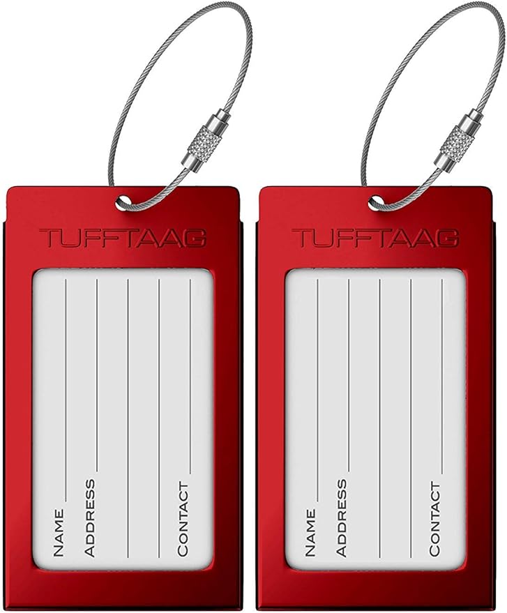 Luggage Tags Business Card Holder by TUFFTAAG - Durable Travel ID Bag Tag in Multiple Color Options, Perfect for Suitcases, Backpacks, and Carry-Ons, Easy Identification, Secure and Stylish