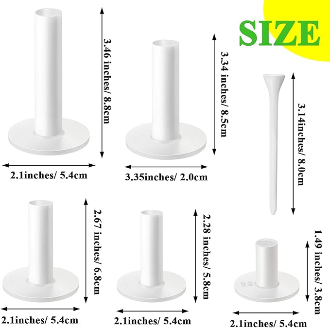 Sosation 23 Pieces Rubber Golf Tees Set Tees Holders for Driving Range Mats Value Rubber Ball Seat for Golf Hitting Mats and Indoor Outdoor Training Mixed Size 1.5 2.3 2.7 3.1 3.5 Inch