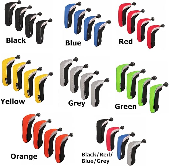 Sword &Shield sports Golf Hybrid Club Head Covers Set of 4 with Interchangeable No. Tag UT Cover