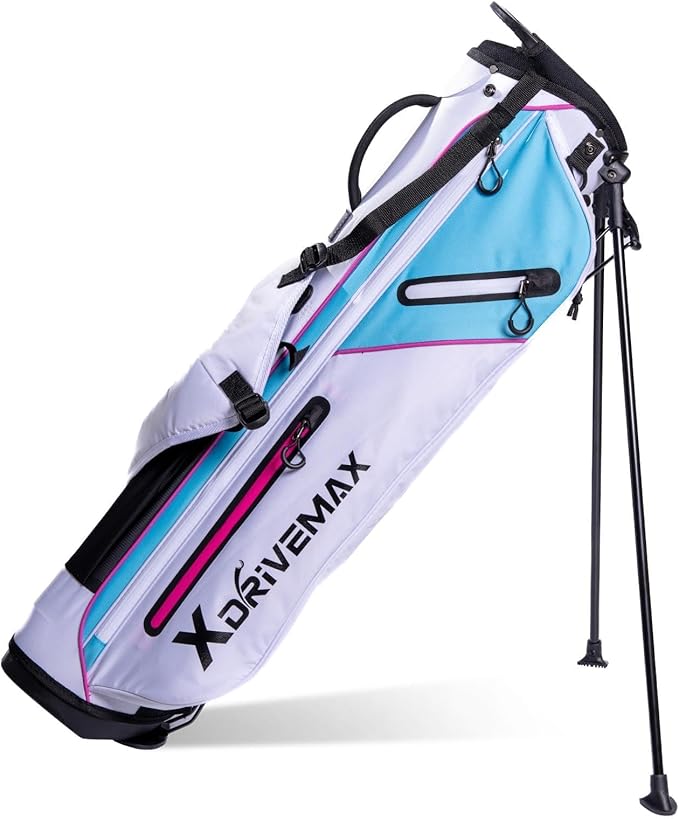 Golf Stand Bag, Lightweight Golf Bag with Stable Stand,Compact Design Featuring Easy-Carry Shoulder Straps, 4-Way Top, Essential Storage Pockets