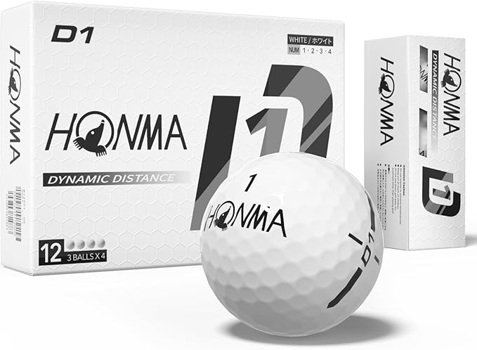Honma D1 Distance Golf Balls,Extra Soft Feel with Long Distance,High Speed Core with Low Spin Design,Low Compression Golfballs Perfect for Men,Women Beginners,1 Dozen