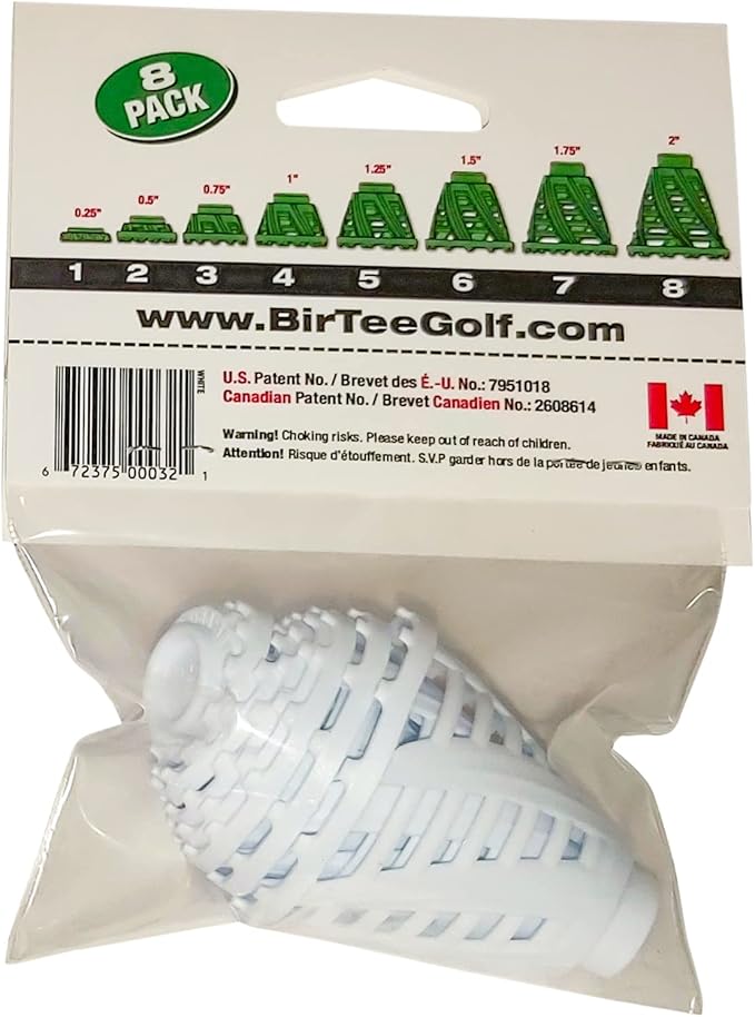 BirTee Golf Tees - PRO Speed Version with Enhanced Durability - 8 Pack. Indoor Golf Tees/Golf Simulator Tees/Winter Plastic Golf Tees