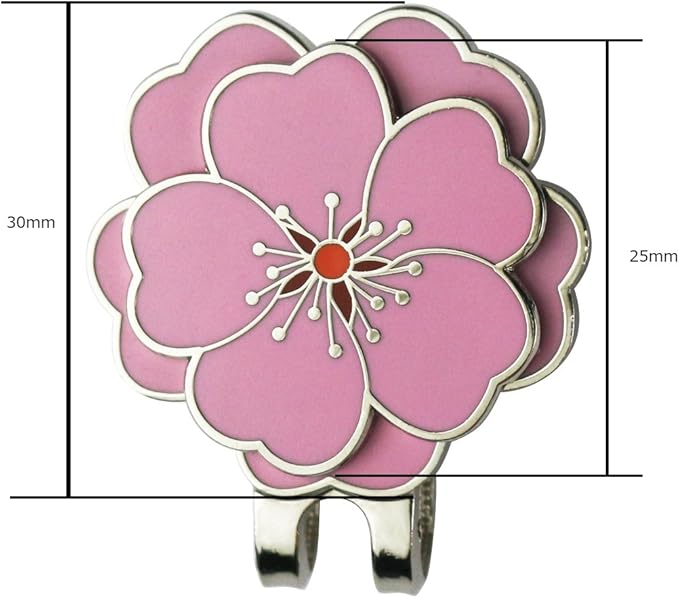 Flower Golf Ball Marker with Golf Hat Clip for Your Friend