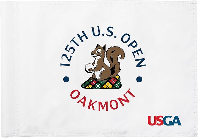 Standard Golf Flag U.S.Tour 2025, Tube Insert, 14x20 Inch 420D Nylon Dual-Sided Silk-Screen, Ideal for Practice Putting Green, Driving Range, Course, Club, White, 1-Pack