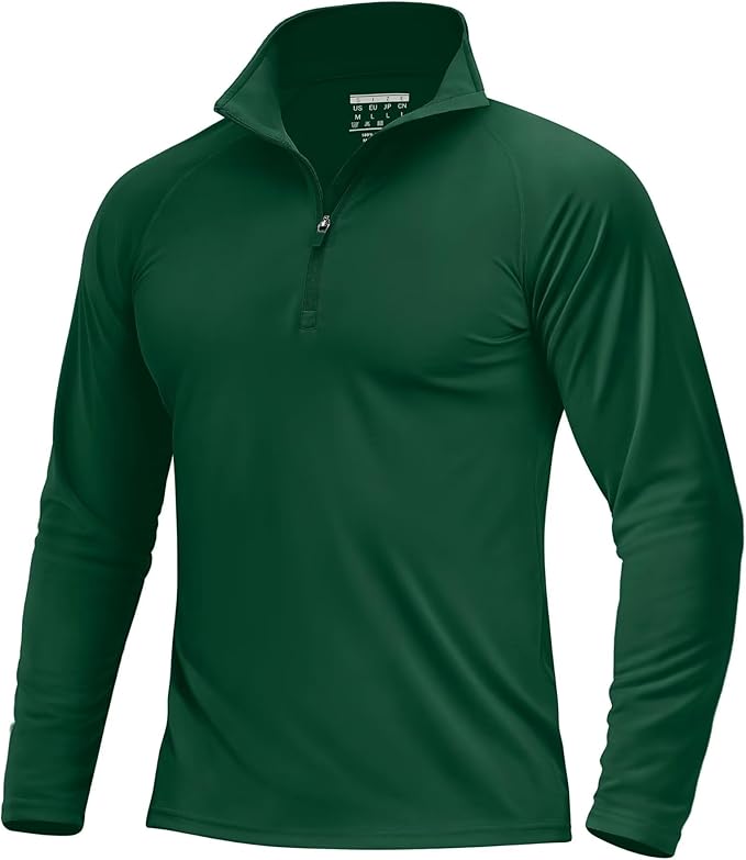 Boladeci Men's UPF 50+ Sun Shirts 1/4 Zip Long Sleeve SPF UV Protection Lightweight Quick Dry Quarter Zip Golf Shirts